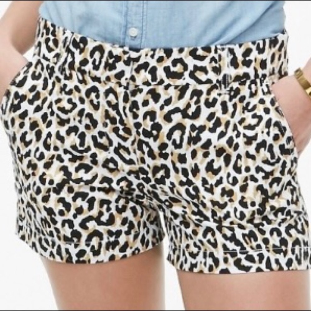 J. CREW Animal Print Classic Chino Shorts size 2
